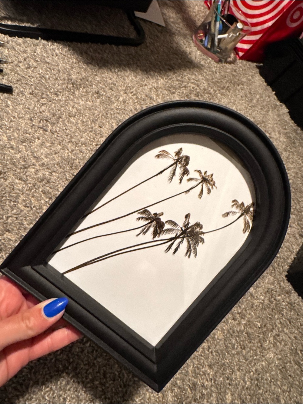 Arched Black Frame Palm Tree Wall Art